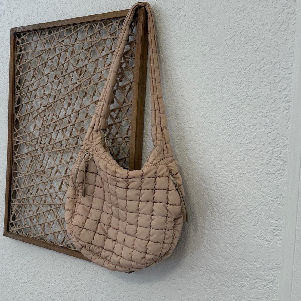 Urban Expressions Quilted Cream Shoulder Bag
